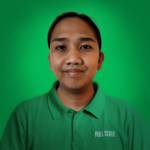 Person wearing a green "Full Scale" polo shirt poses in front of a solid green background, facing the camera with a neutral expression—representing expert offshore database developers focused on query optimization services.