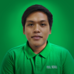 A man with short dark hair wears a green collared shirt that says "FULL SCALE," posed against a bright green background—perfect for those looking to hire backend developers or explore expert backend development services.