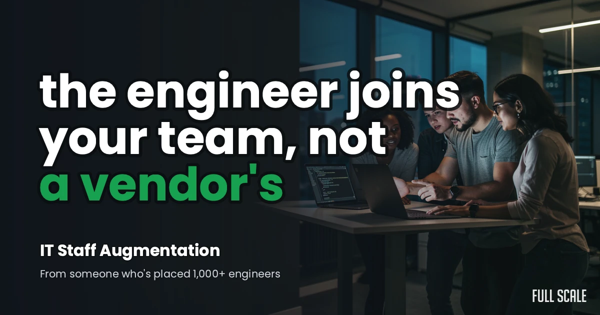IT staff augmentation means an engineer joining your team directly, not a vendor managing a project