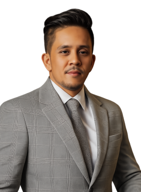 A man wearing a light gray checkered suit, white shirt, and gray tie poses against a plain white background, representing the professionalism of a top offshore software development company.